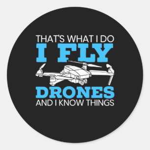 I Fly Drones Ronde Sticker