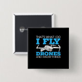 I Fly Drones Vierkante Button 5,1 Cm (Voorkant /achterkant)