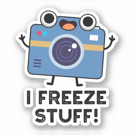 I Freeze Stuff Funny Camera Pun Sticker (Voorkant)