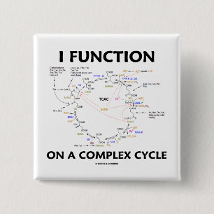 I functie op een complexe cyclus (Krebs Cycle Humo Vierkante Button 5,1 Cm
