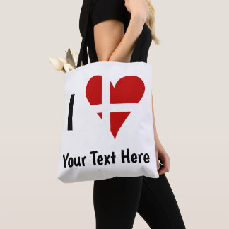 I (Funky Heart Shaped Danish Flag) Your Text Draagtas