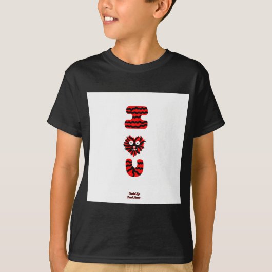 I Fuzzy U Boys Zwart Basic T-Shirt (Voorkant)