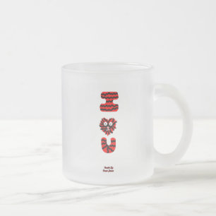 I Fuzzy U Kleine Frosted Glass Mok