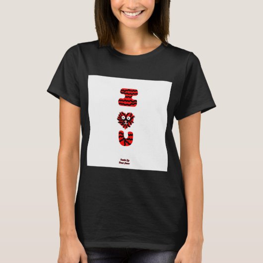 I Fuzzy U Vrouwen Zwart Basic T Shirt (Voorkant)