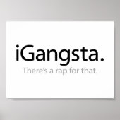 i Gangsta - Affiche de rap gangster mème intellige (Devant)