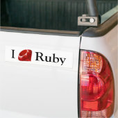 I Gem Ruby (wit) Bumpersticker (Op Truck)