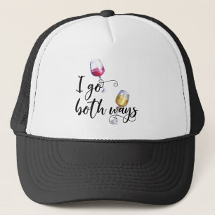 I go Both Ways Red White Wine Lover Trucker Pet