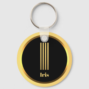 I Gold Monogrammed Letter Personal Sleutelhanger