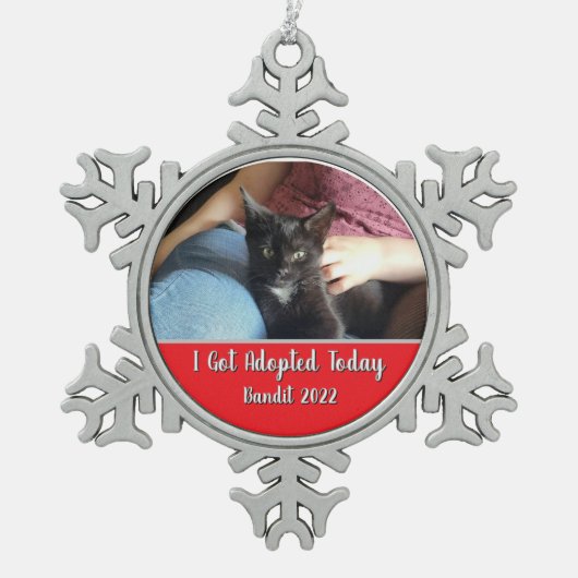 I Got Adopted Today Snowflake Framed Ornament  (Voorkant)