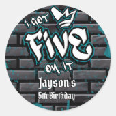 I Got Five on It Ronde Sticker (Voorkant)