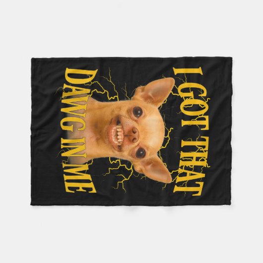 I Got That Dog In Me Funny Dog Bootleg Funny 90s M Fleece Deken (Voorkant (Horizontaal))