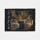 I Got That Dog In Me Funny German Shepherd Smoking Fleece Deken (Voorkant (Horizontaal))