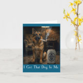 I Got That Dog In Me Funny German Shepherd Smoking Kaart (Gele Bloem)