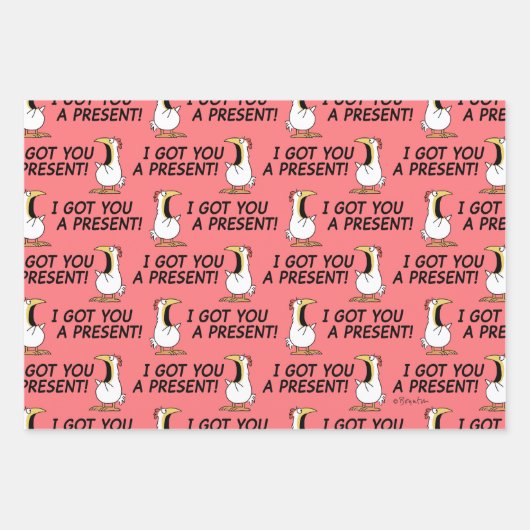 I GOT YOU A PRESENT! shouty chicken Inpakpapier Vel (Voorkant)