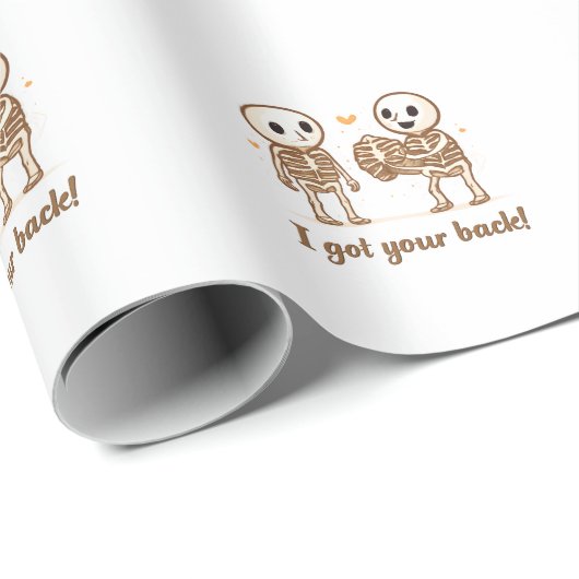 I Got Your Back Cute Skeleton Halloween Quote Cadeaupapier (Rol Hoek)