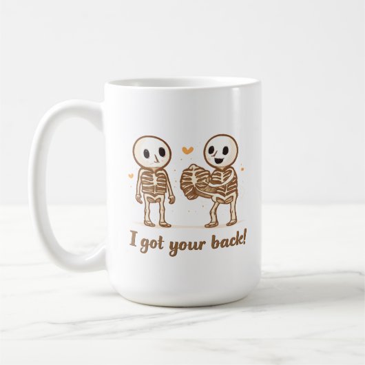 I Got Your Back Cute Skeleton Halloween Quote Koffiemok (Links)