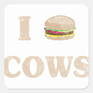 I Hamburger Cows Vierkante Sticker