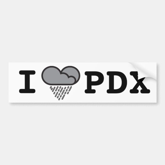 I Harde PDX - Heart Shaped Rain Cloud Bumpersticker (Voorkant)