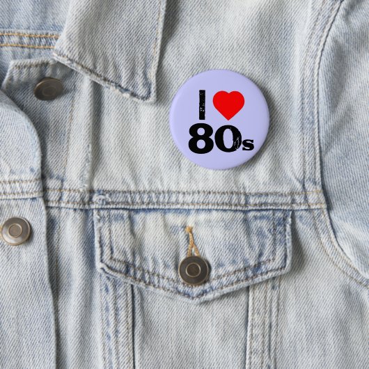"I hart 80's" Pinback Button (In situ)