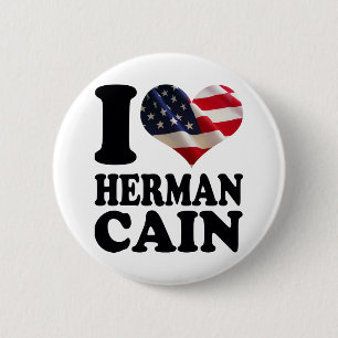 I hart Amerikaanse vlag Herman Cain Buttonnen Ronde Button 5,7 Cm