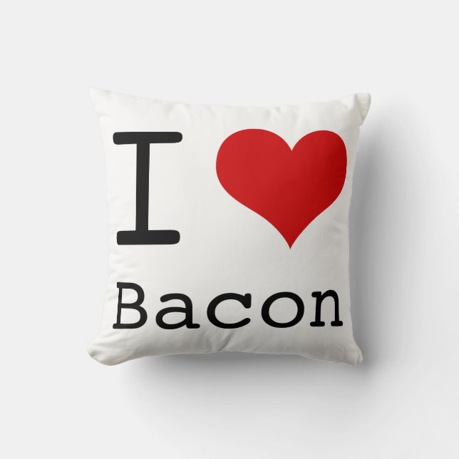 I hart Bacon Kussen (Voorkant)