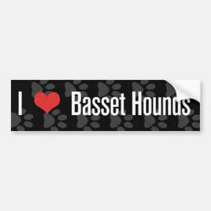 I (hart) Basset Hounds Bumpersticker