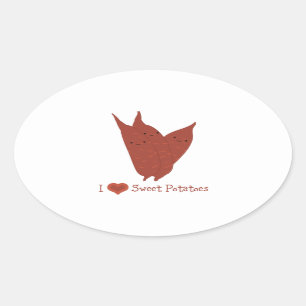I hart bataten ovale sticker