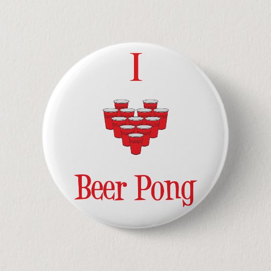 I (hart) Beer Pong Button (Voorkant)