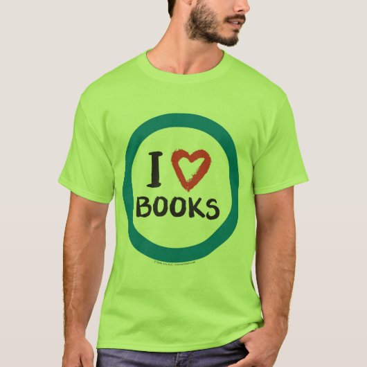 I (Hart) Boeken T-shirt (Voorkant)