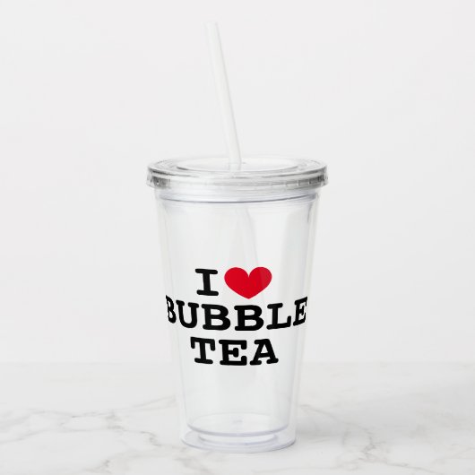 I hart Bubble Thee transparante Acryl Tumbler Cup Acryl Drinkbeker (Links)
