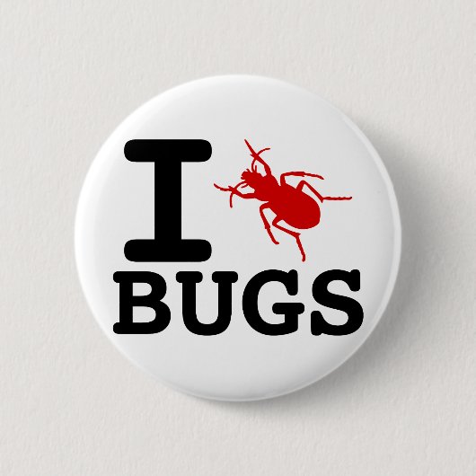I hart Bugs Ronde Button 5,7 Cm (Voorkant)
