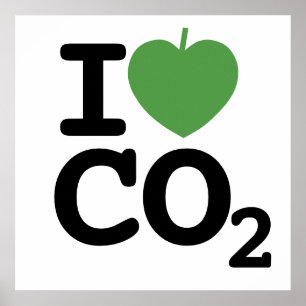 I hart CO2 - I blad kooldioxide Poster