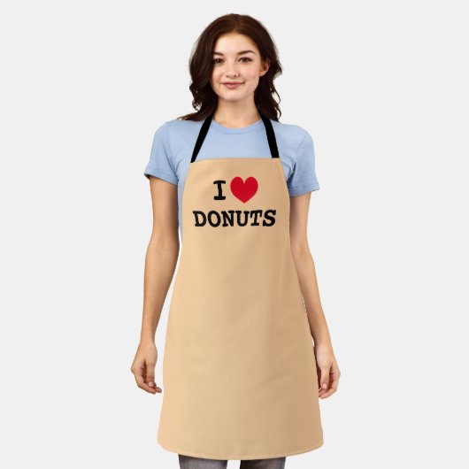I hart donuts ❤ Aangepaste kleur bakken schorten (Gedragen)