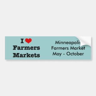 I Hart Farmers Markets Bumpersticker