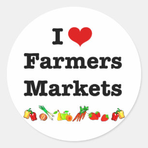 I Hart Farmers Markets Ronde Sticker