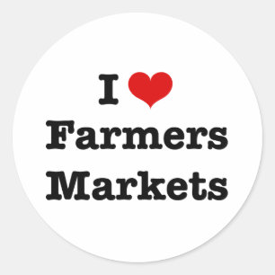 I Hart Farmers Markets Ronde Sticker