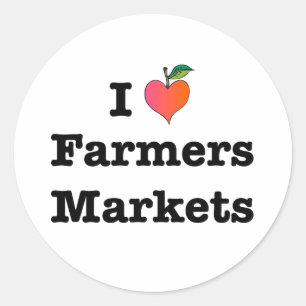 I Hart Farmers Markets Ronde Sticker