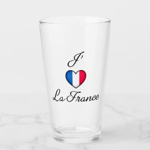 "I hart France" Franse Pride "J'adore La France"  Glas