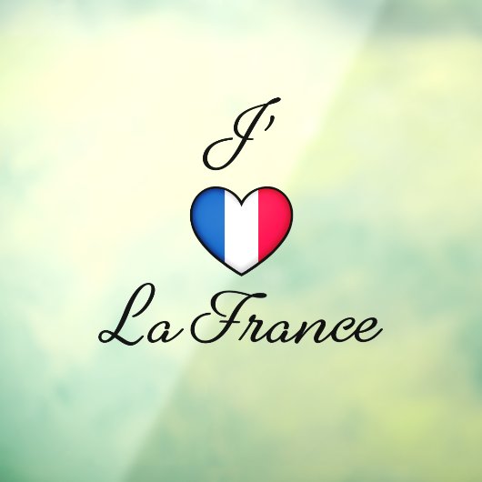 "I hart France" Franse Pride "J'adore La France" Raamsticker (Vel 3)
