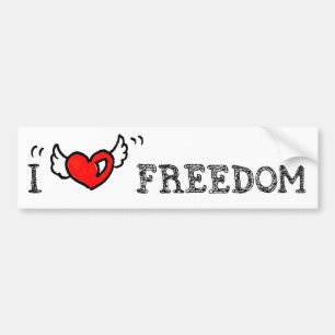 I Hart Freedom bumper sticker