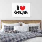 i hart Gaijin Canvas Afdruk (Insitu (Slaapkamer))