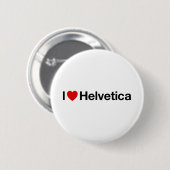 I hart Helvetica Ronde Button 5,7 Cm (Voorkant /achterkant)