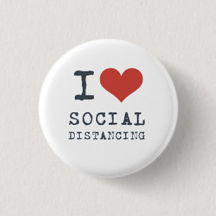 I hart Introvert voor sociale vervorming Ronde Button 3,2 Cm