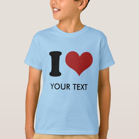 I HART (jouw tekst) T-shirt (Voorkant)