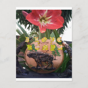 I (Hart) Kenia Buffalo Patch/Print Briefkaart
