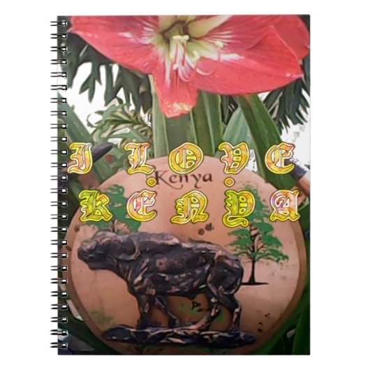 I (Hart) Kenia Buffalo Patch/Print Notitieboek (Voorkant)