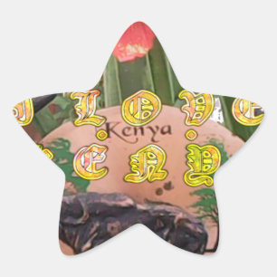 I (Hart) Kenia Buffalo Patch/Print Ster Sticker