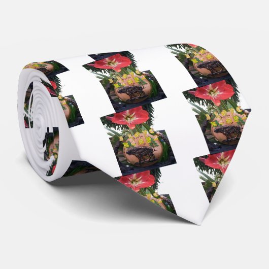 I (Hart) Kenia Buffalo Patch/Print Stropdas (Opgerold)