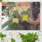 I (Hart) Kenia Buffalo Patch/Print Theedoek (Gevouwen)