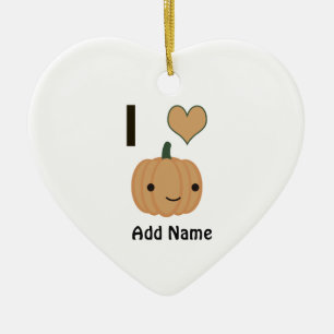I hart (liefde) pompoen keramisch ornament